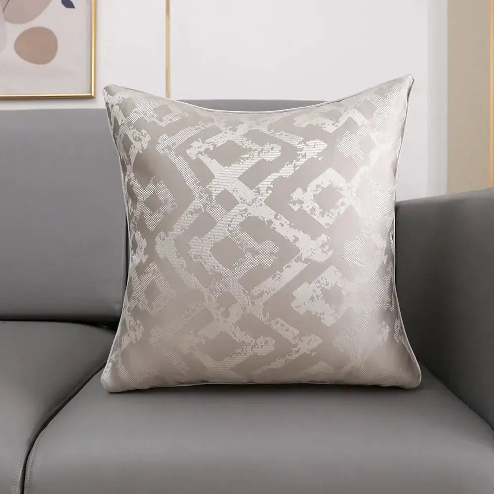 Silver Quilted Cushion Cover