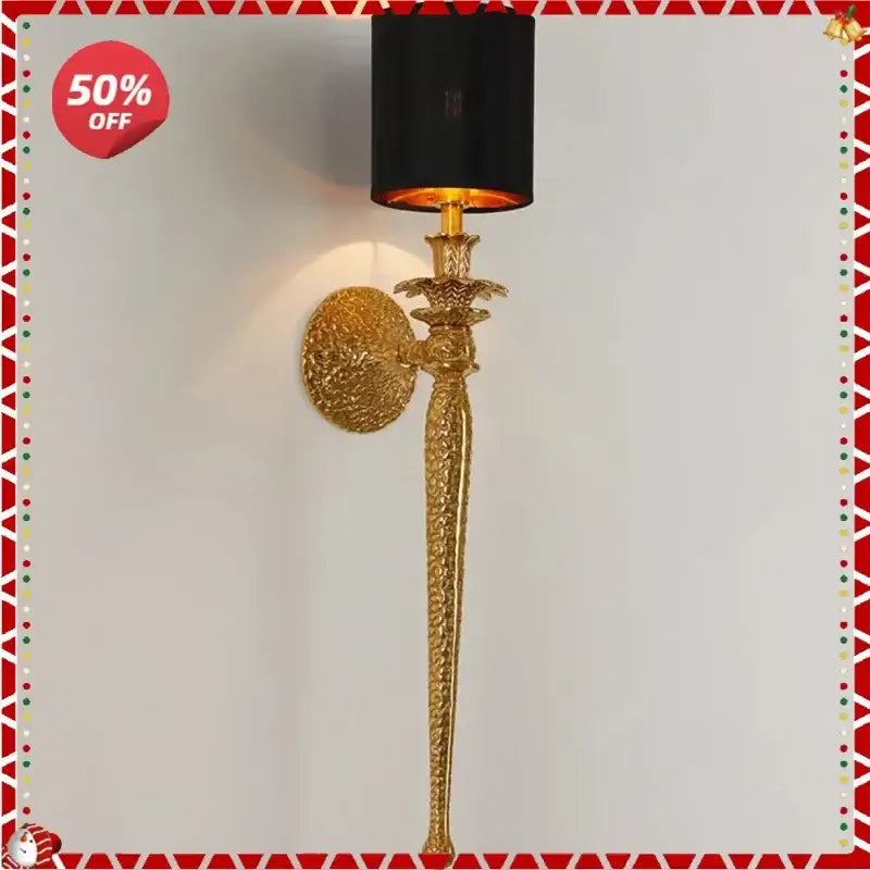 Gold Black Copper 73cm Wall Sconce