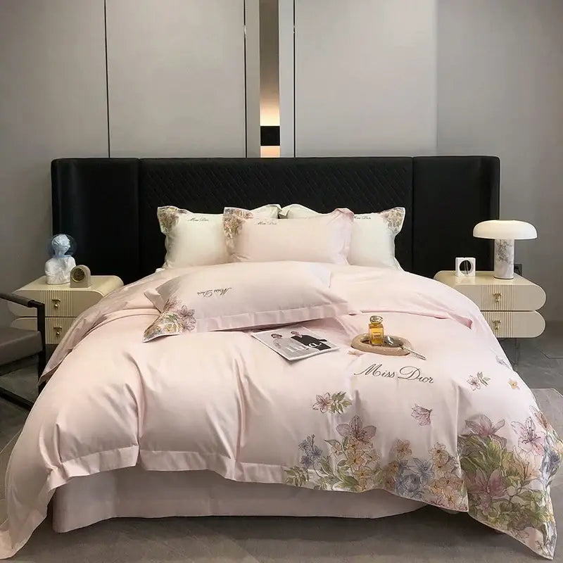 White Floral Cotton Bedding