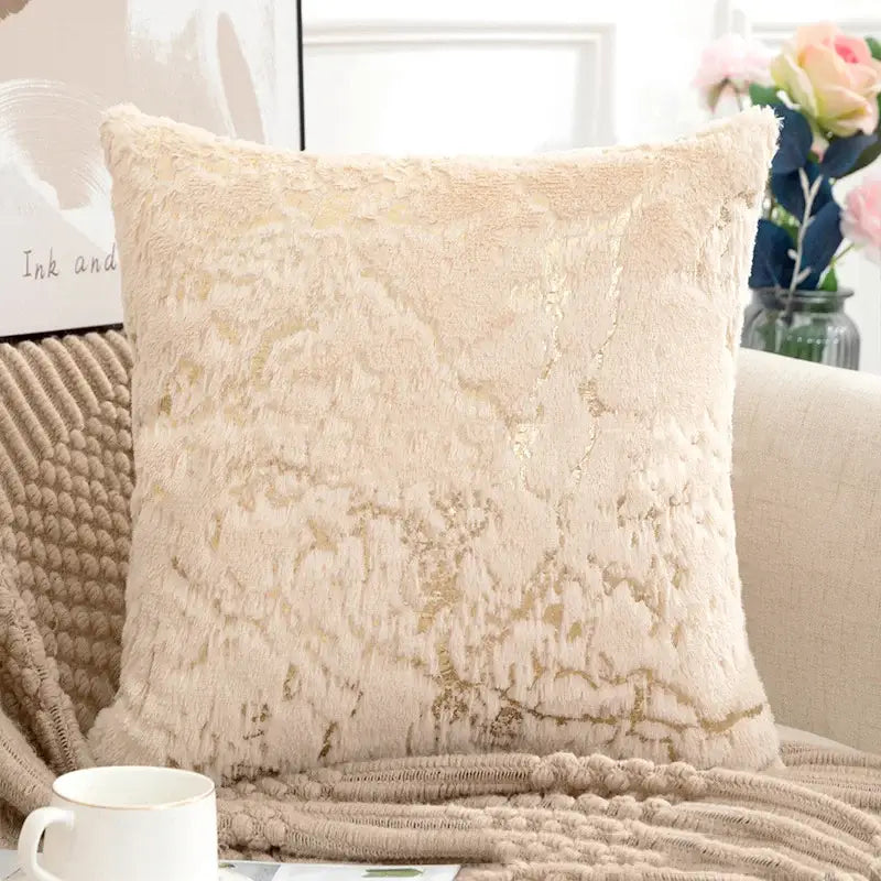White Fur Cushion Cover
