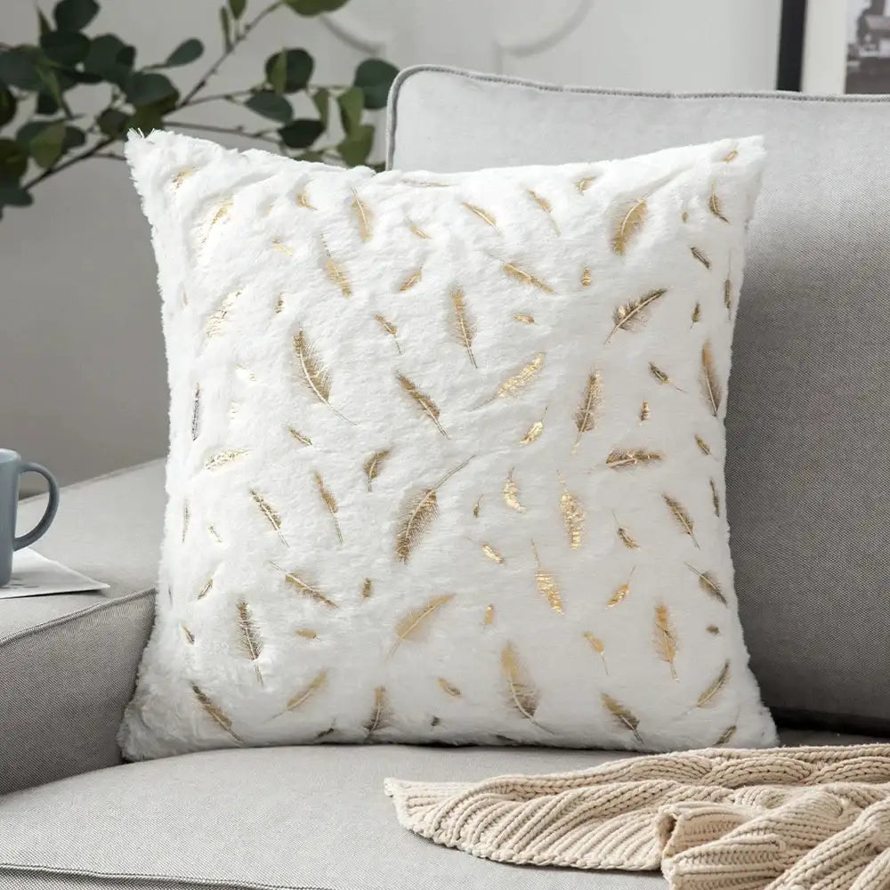 White Fur Cushion Cover