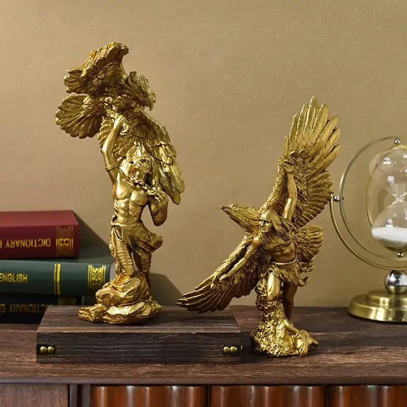 Gold Resin Eagle Sculpture