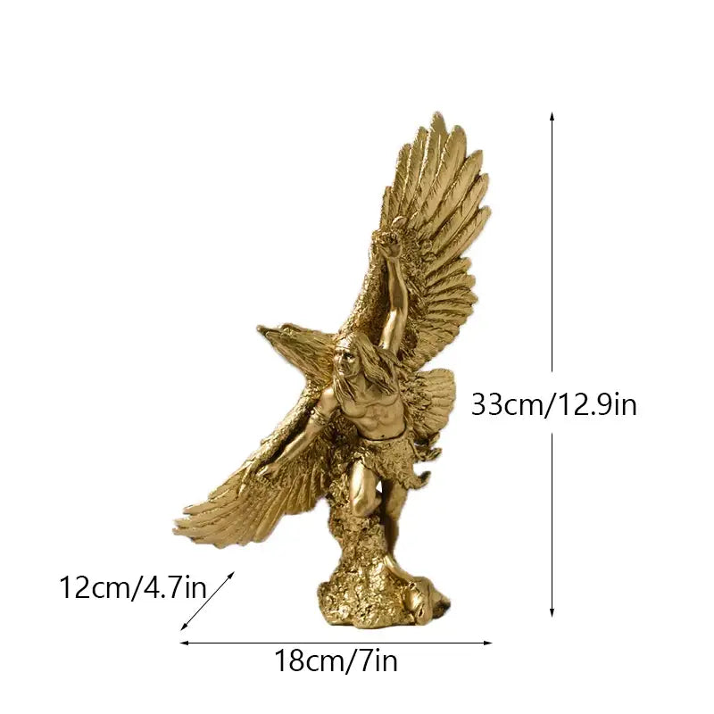 Gold Resin Eagle Sculpture