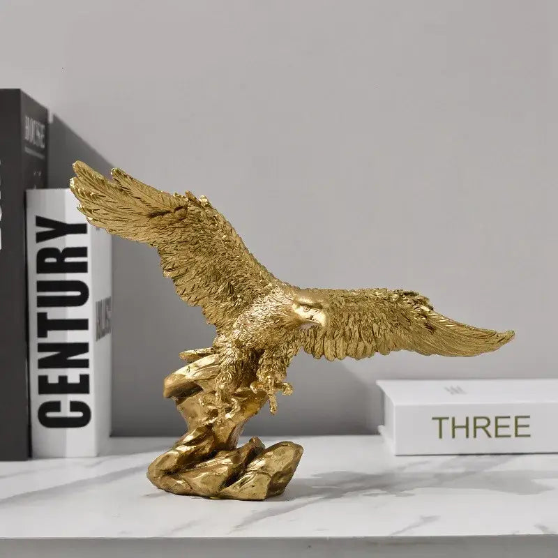 Gold Resin Eagle Sculpture