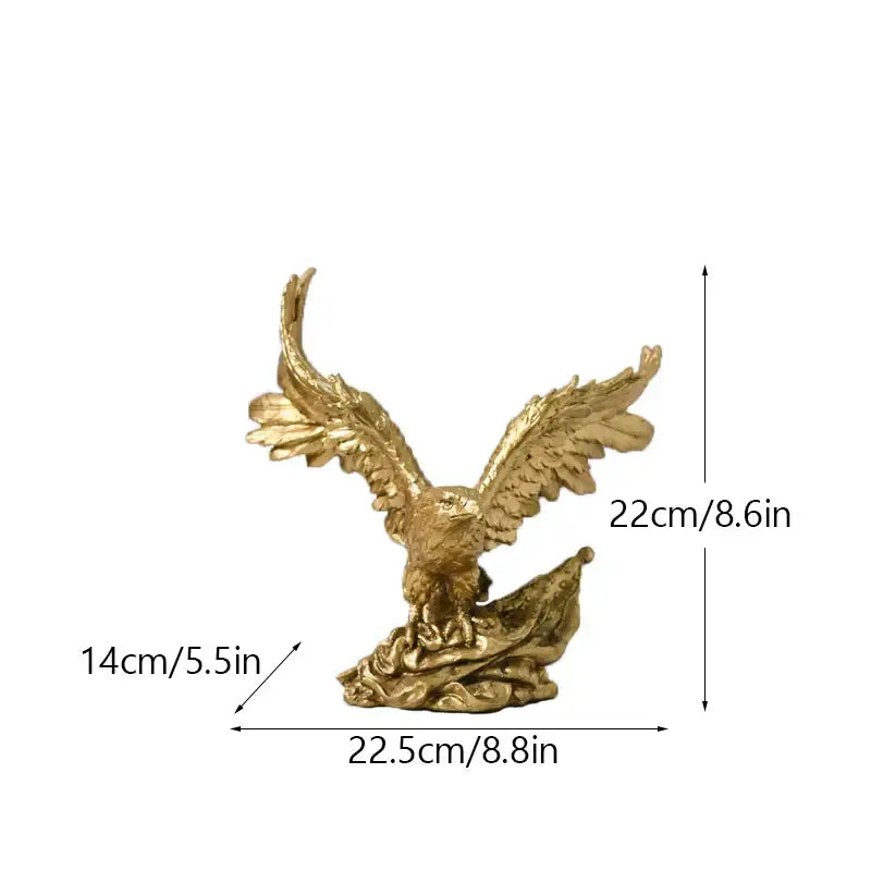 Gold Resin Eagle Sculpture