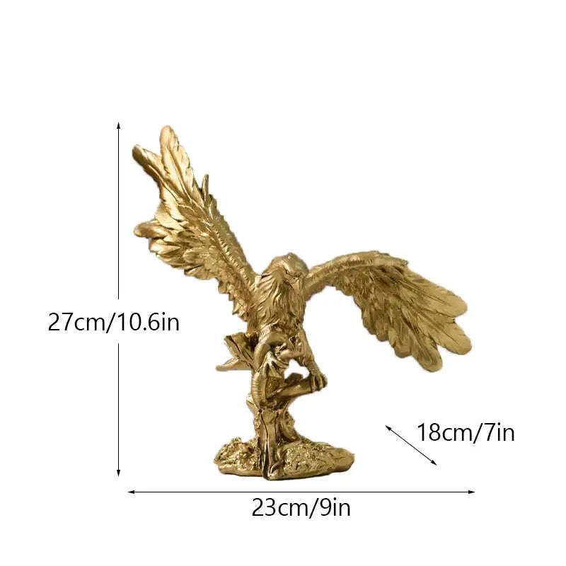 Gold Resin Eagle Sculpture