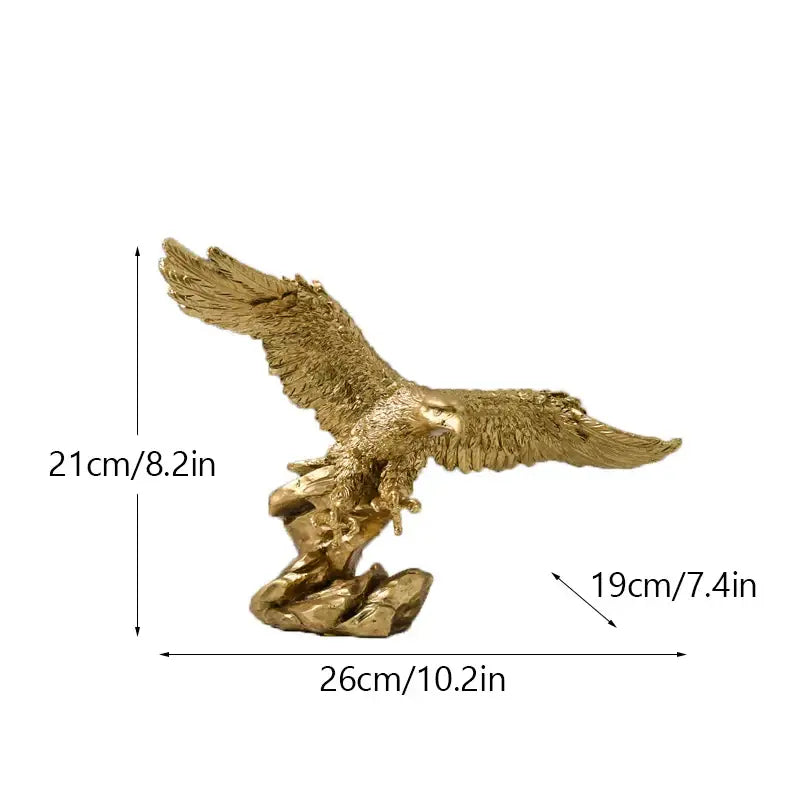 Gold Resin Eagle Sculpture