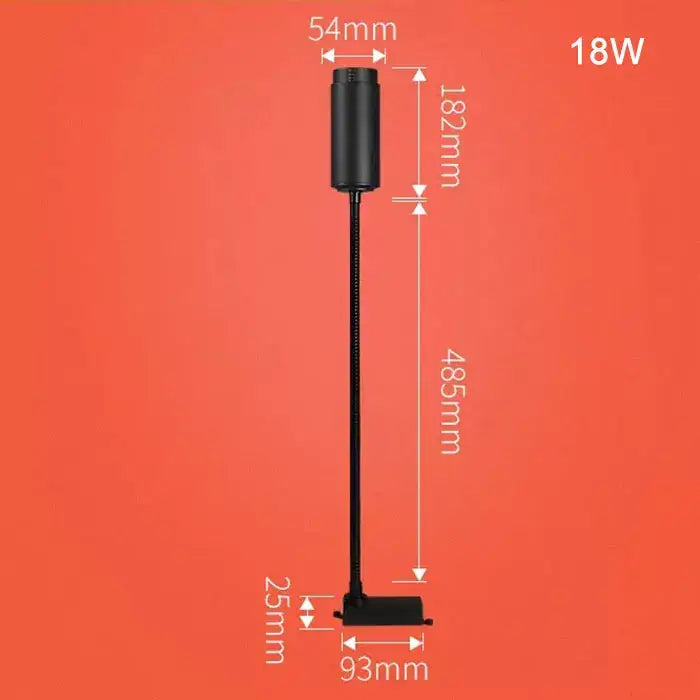 Black Adjustable Track Light 18W for Stores