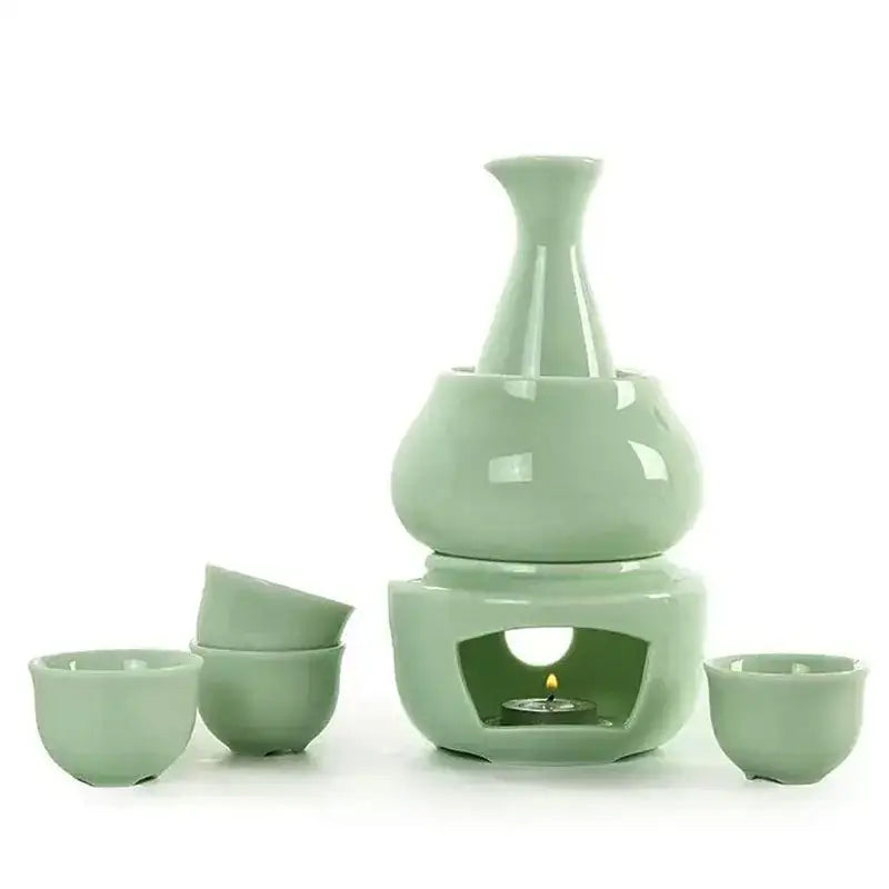 Black Blue Ceramic Sake Set