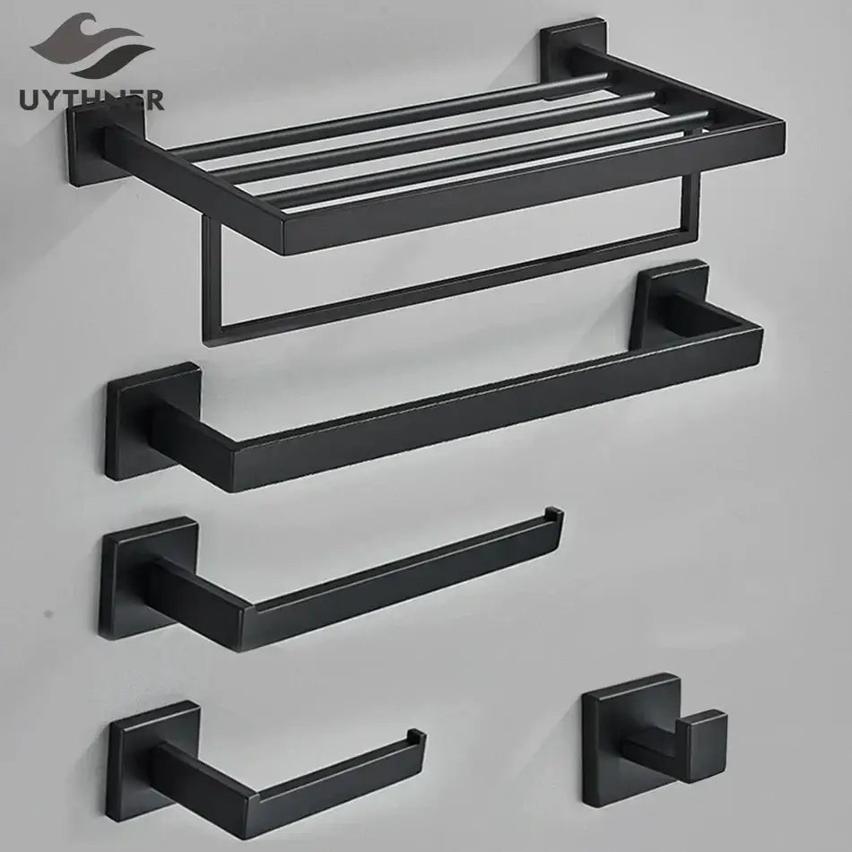 Black Modern Towel Rack