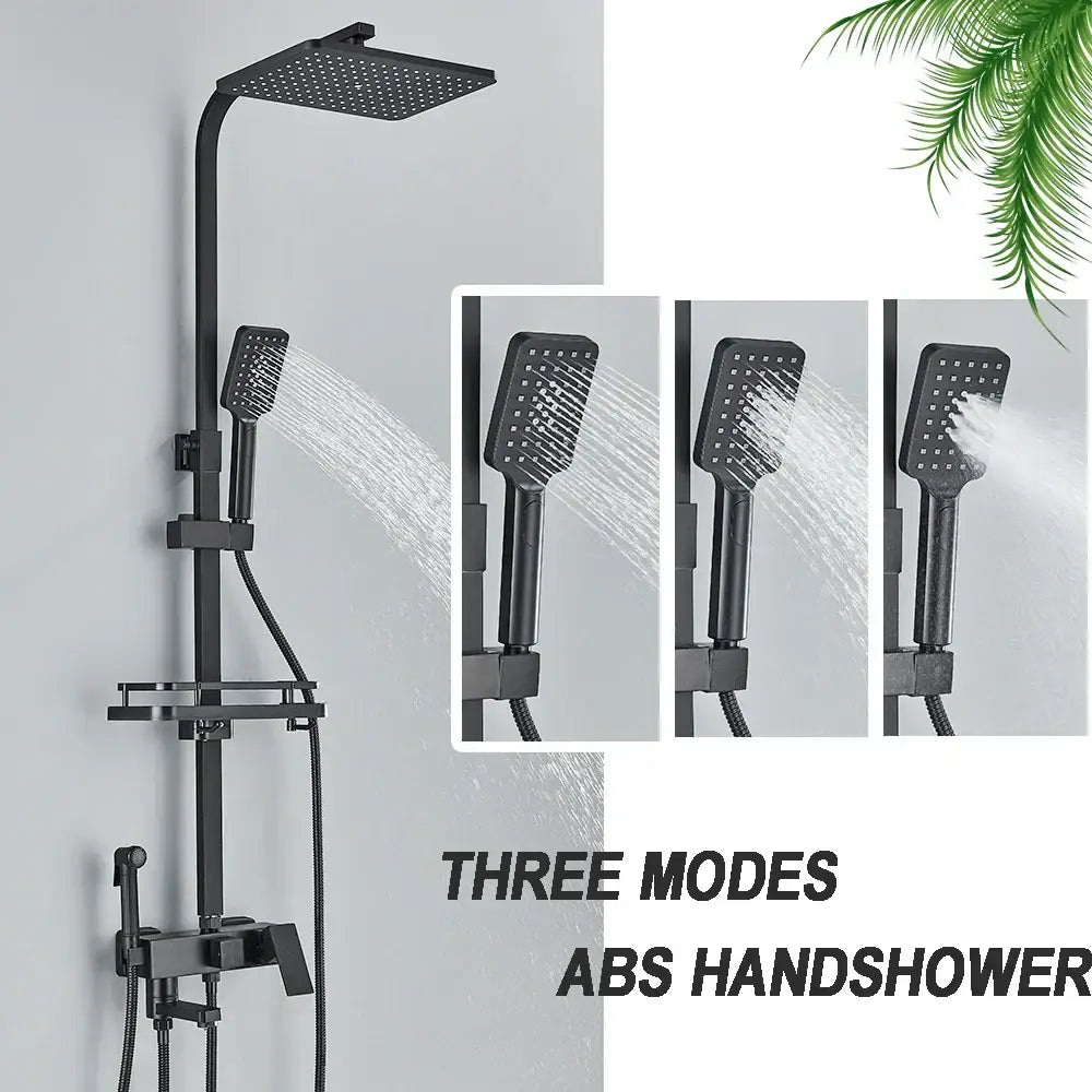 Black Brass Shower Set