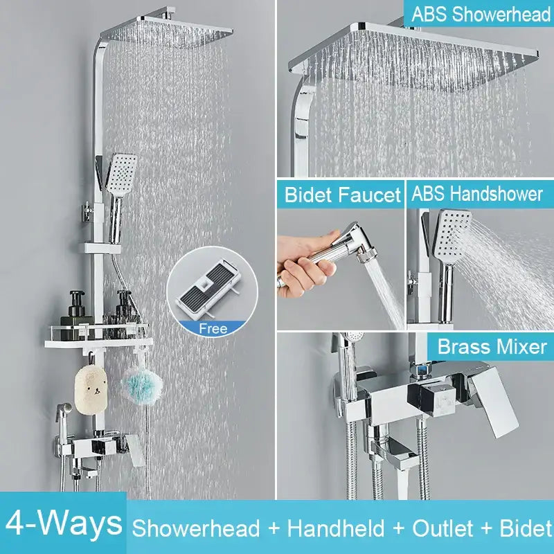 Black Brass Shower Set