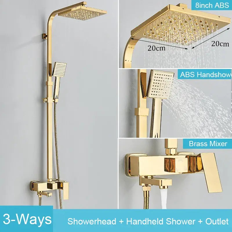 Black Brass Shower Set