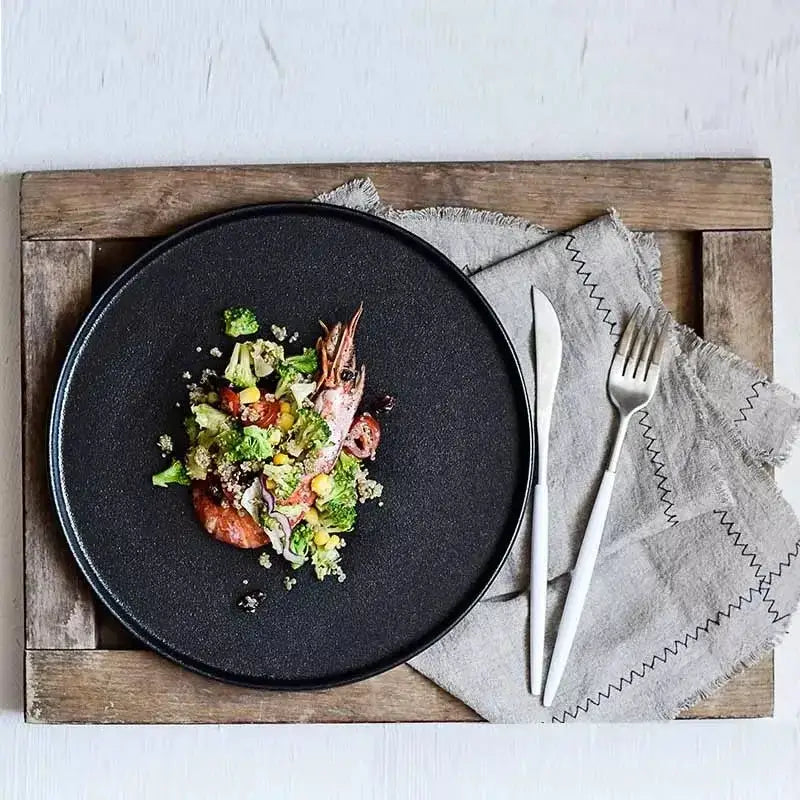 Black Ceramic Dinner Plate