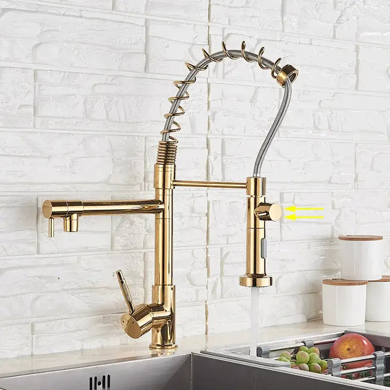 Black Brass Kitchen Faucet with Swivel Spout