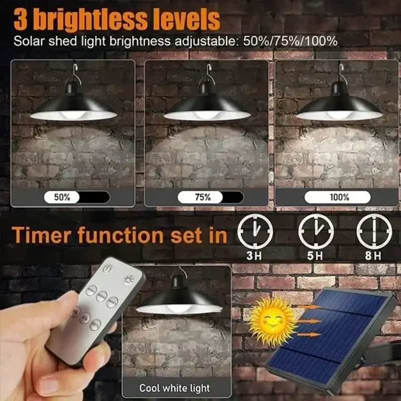 Black Solar Pendant Light