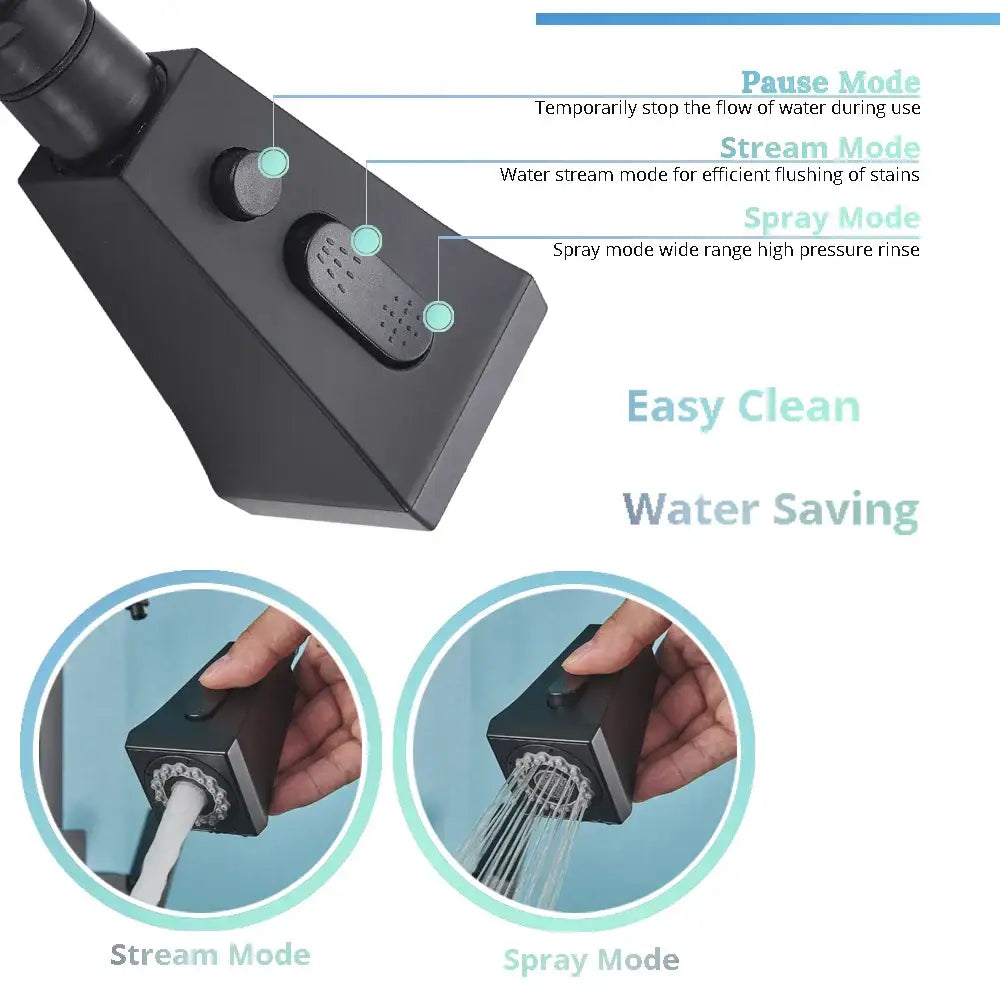 Matte Black Pull-Down Spray Kitchen Faucet