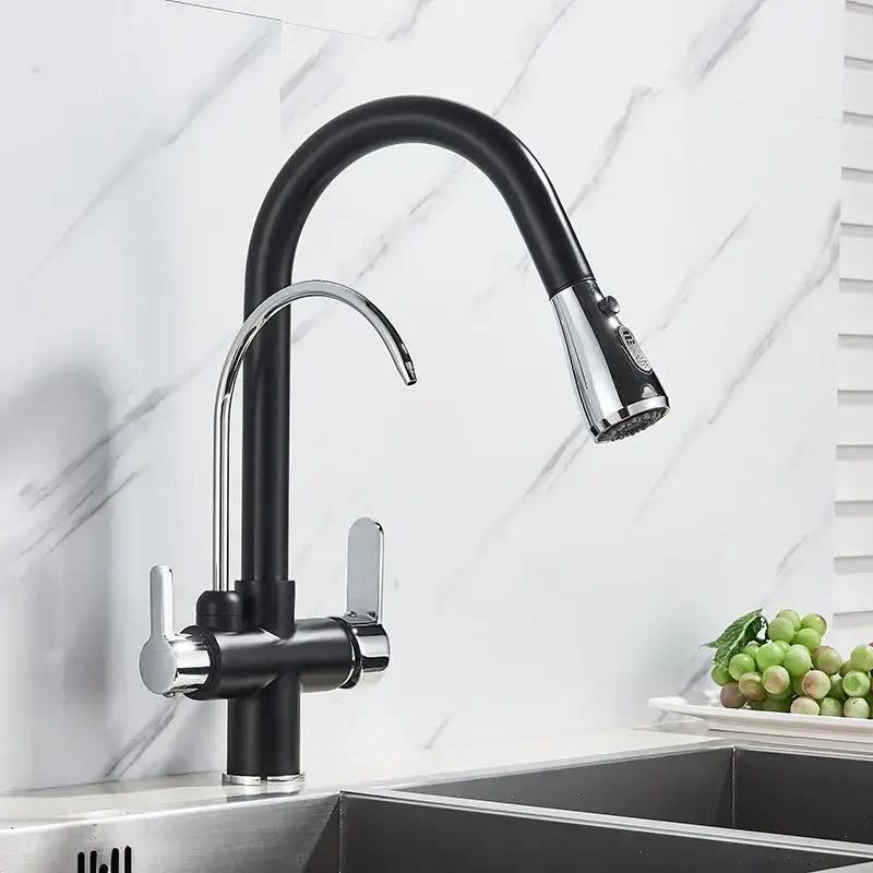 Matte Black Pull-Down Spray Kitchen Faucet