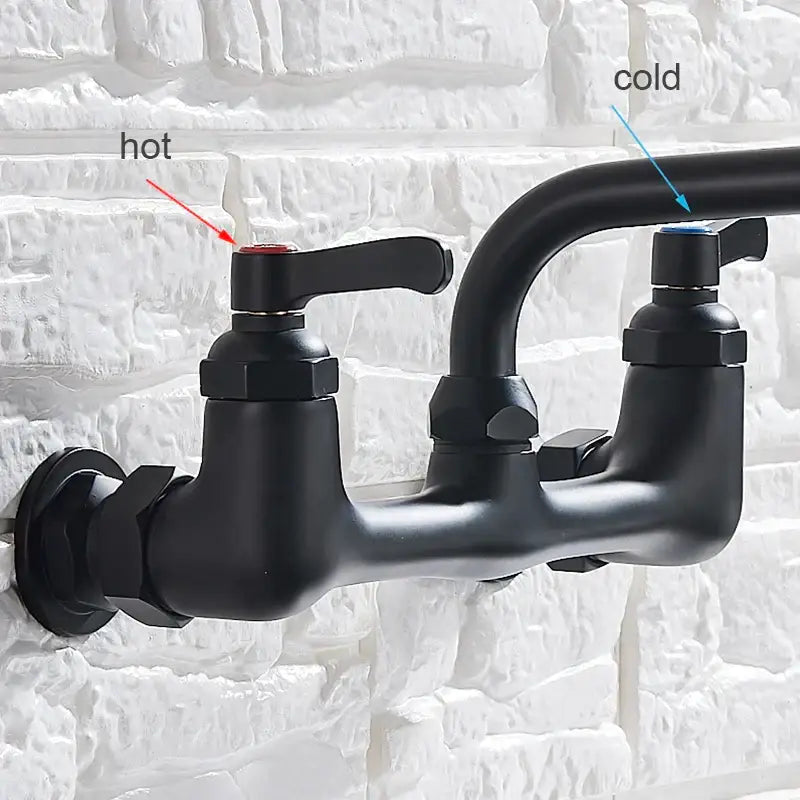 Black Matte Swivel Kitchen Faucet Dual Handle
