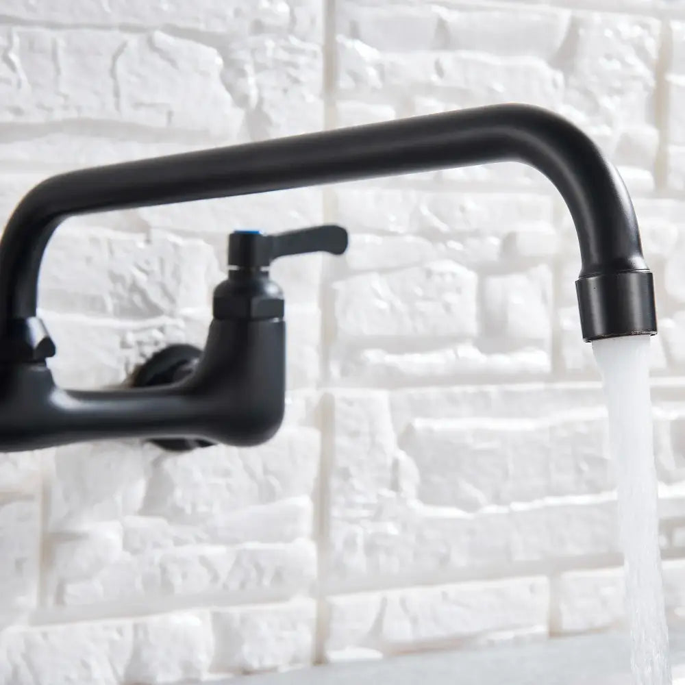 Black Matte Swivel Kitchen Faucet Dual Handle