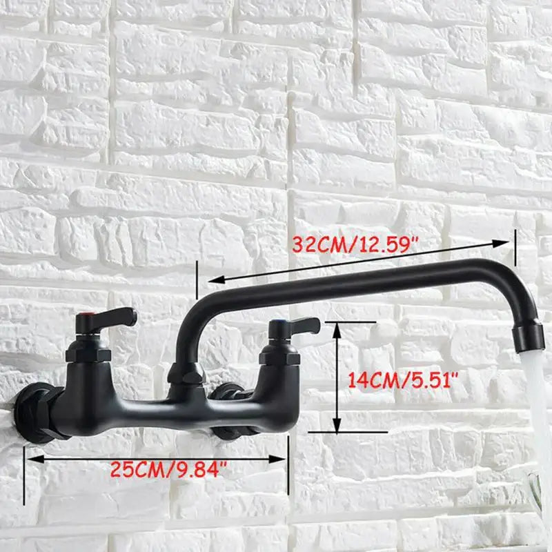 Black Matte Swivel Kitchen Faucet Dual Handle