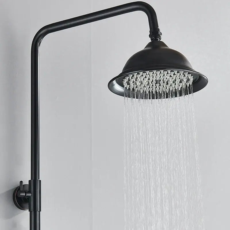 Black Rainfall Shower Dual Handle Bathroom Set