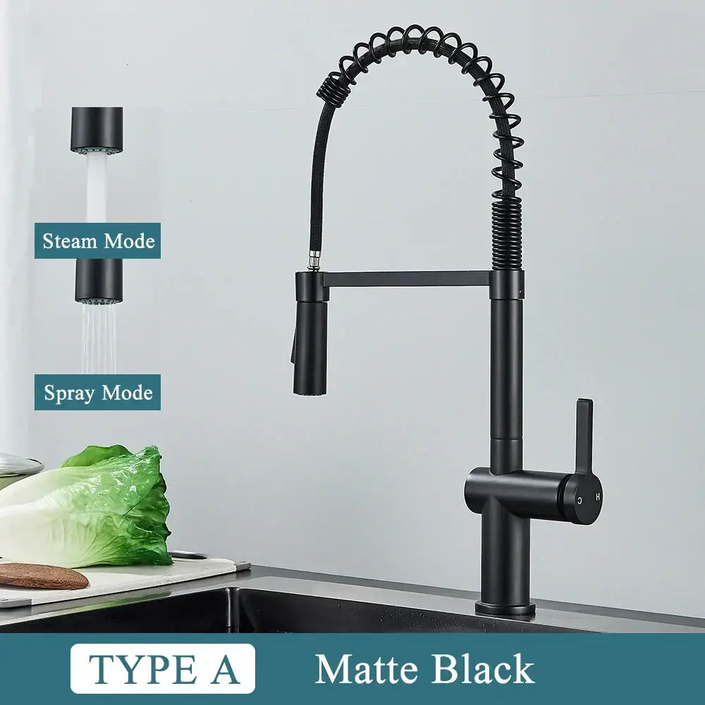 Matte Black Spring Faucet