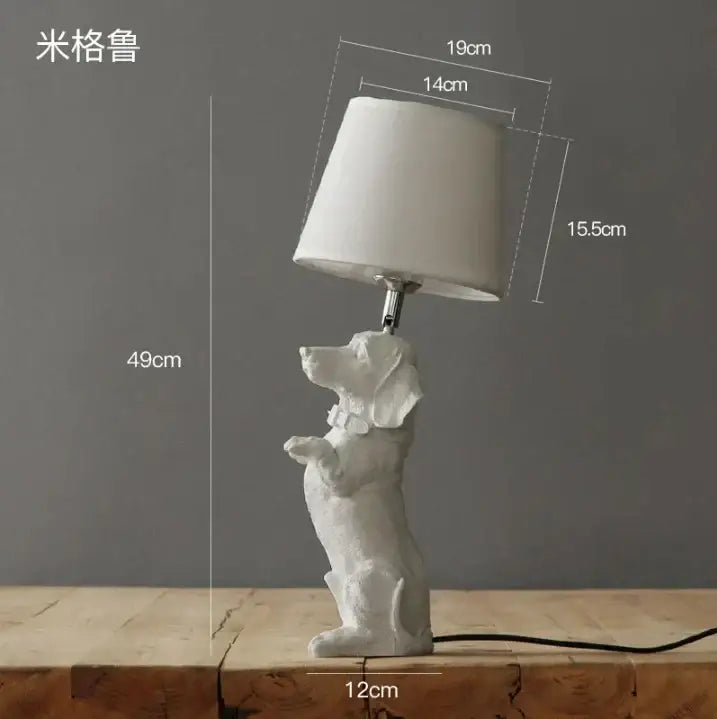 Black White Dog Table Lamp