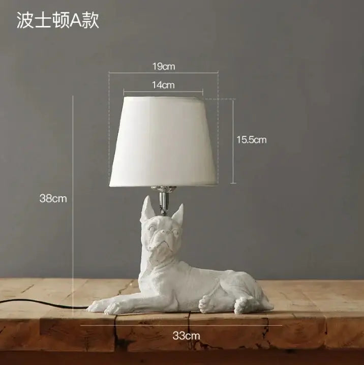 Black White Dog Table Lamp