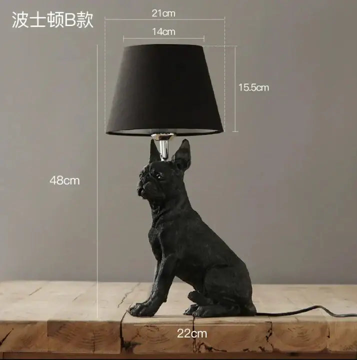 Black White Dog Table Lamp