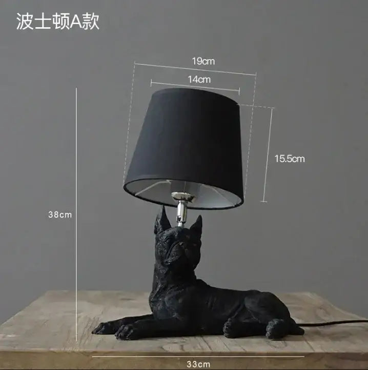 Black White Dog Table Lamp