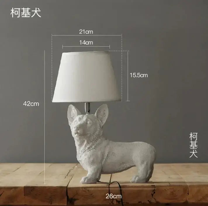 Black White Dog Table Lamp