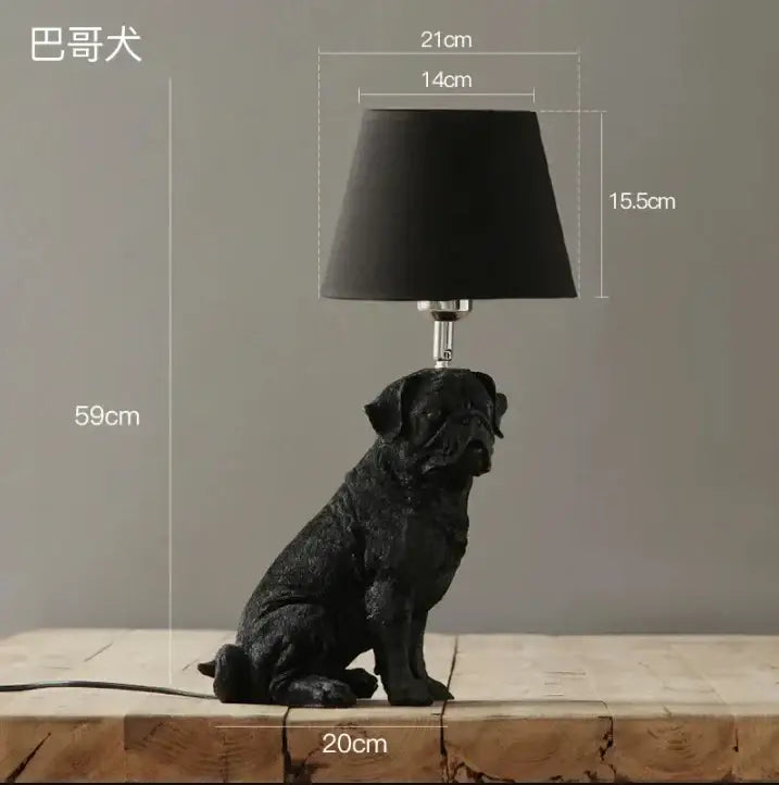 Black White Dog Table Lamp