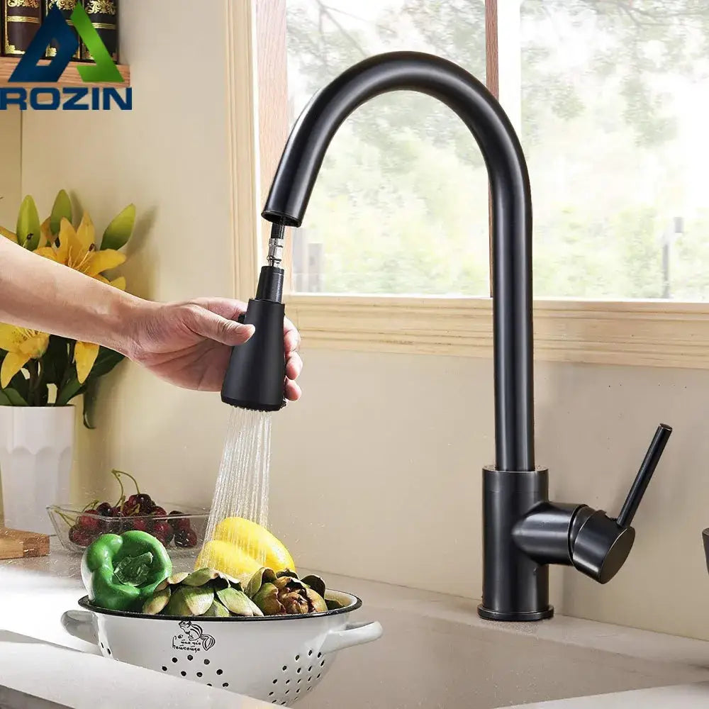 Black High Arc Kitchen Faucet