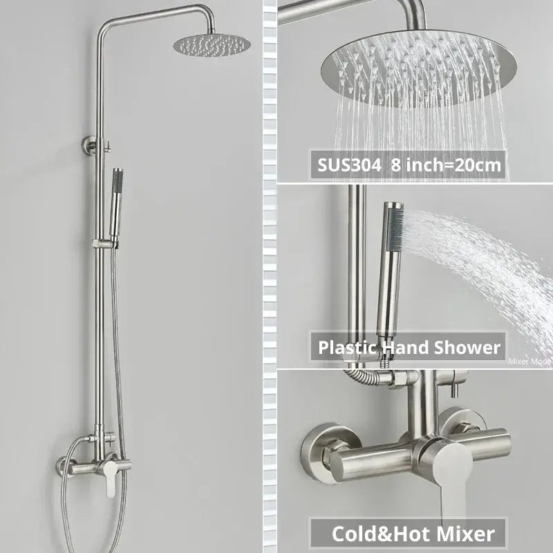 Matte Black Rainfall Shower Set