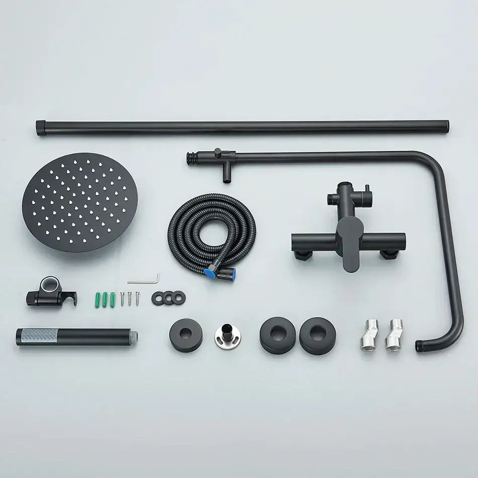 Matte Black Rainfall Shower Set