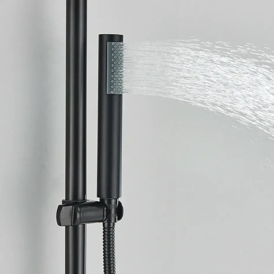 Matte Black Rainfall Shower Set