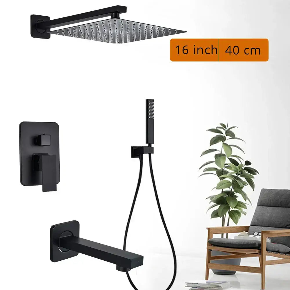 Matte Black Rain Shower
