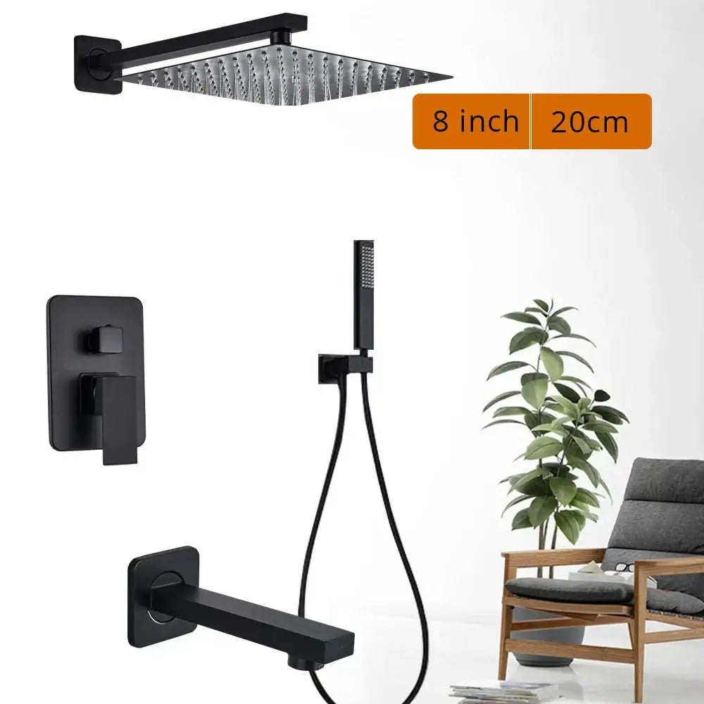 Matte Black Rain Shower
