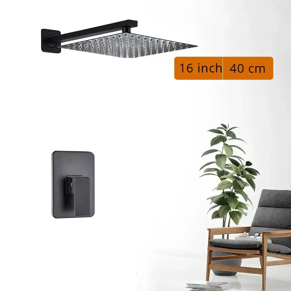 Matte Black Rain Shower