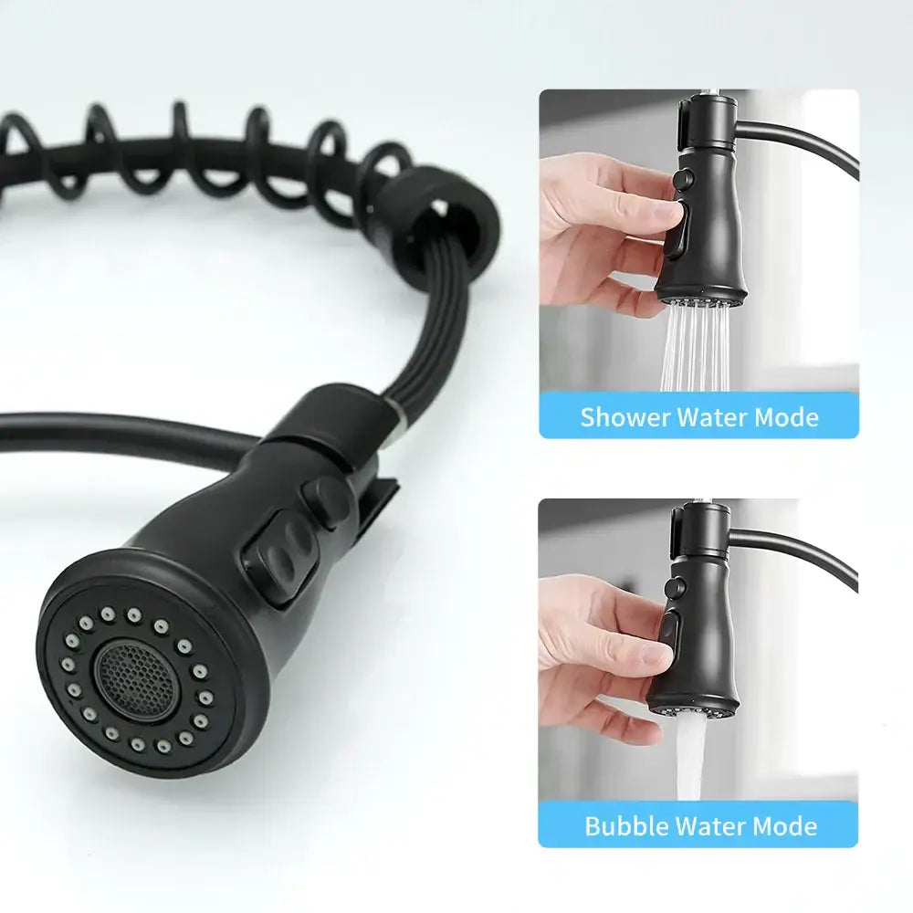 Black Spring Kitchen Faucet
