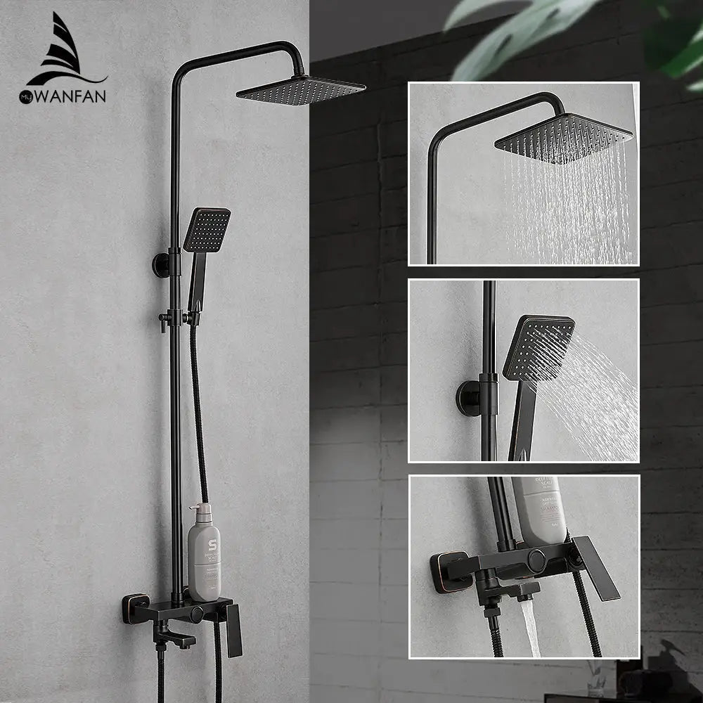 Black Square Rain Faucet
