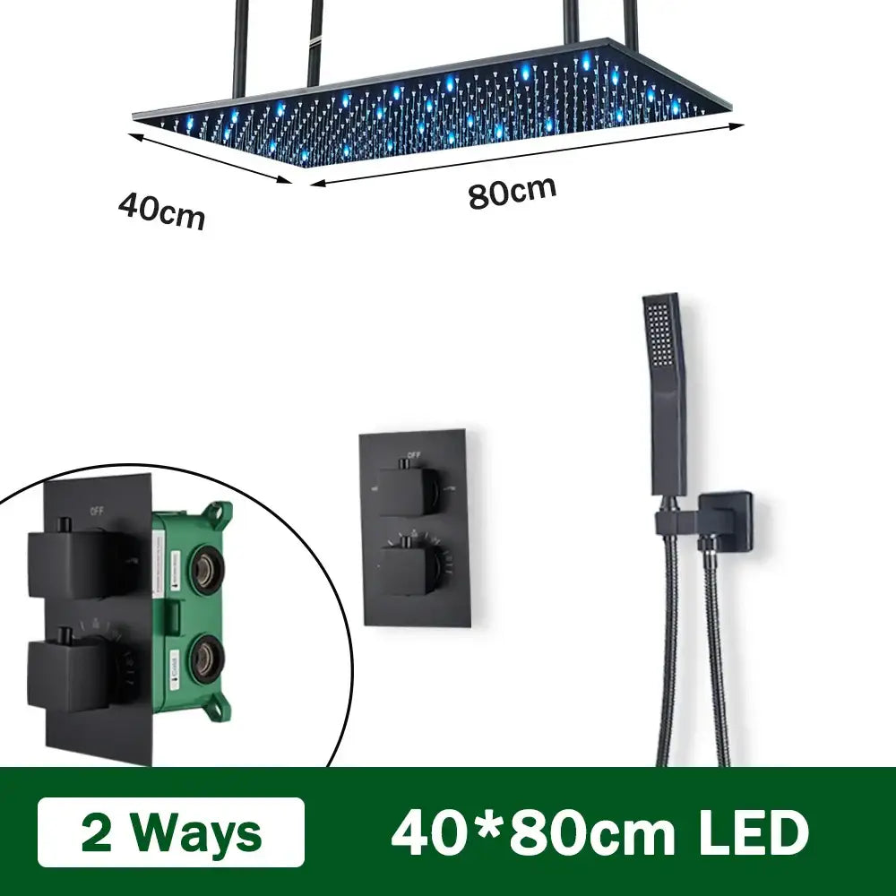 Black Thermostatic Shower Faucet