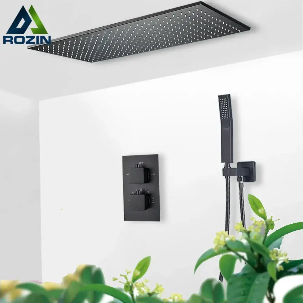 Black Thermostatic Shower Faucet