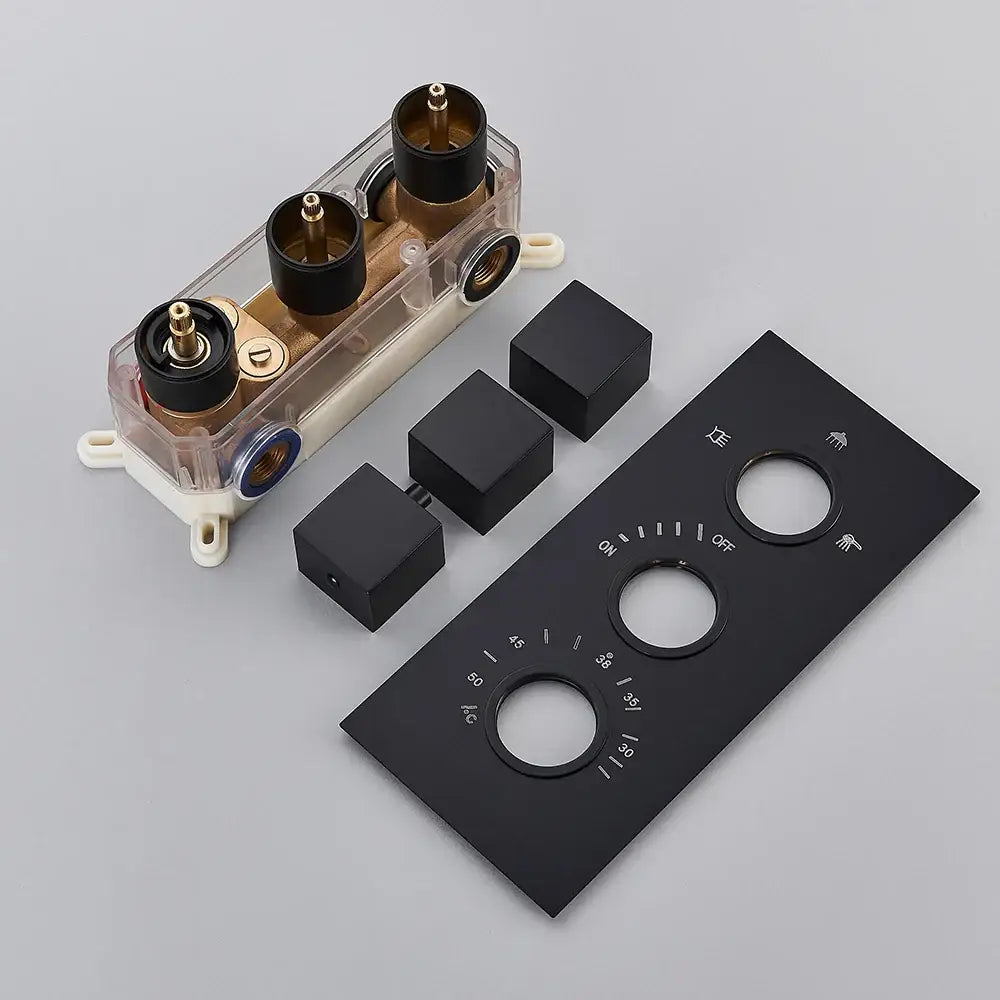 Black Thermostatic Shower Faucet