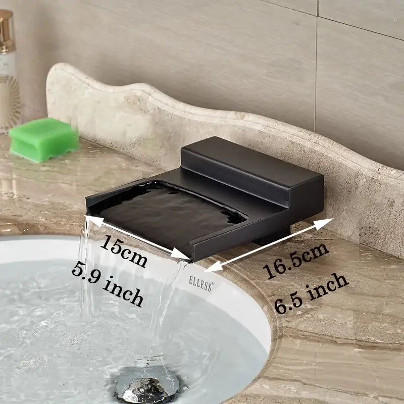 Black Wide Waterfall Faucet