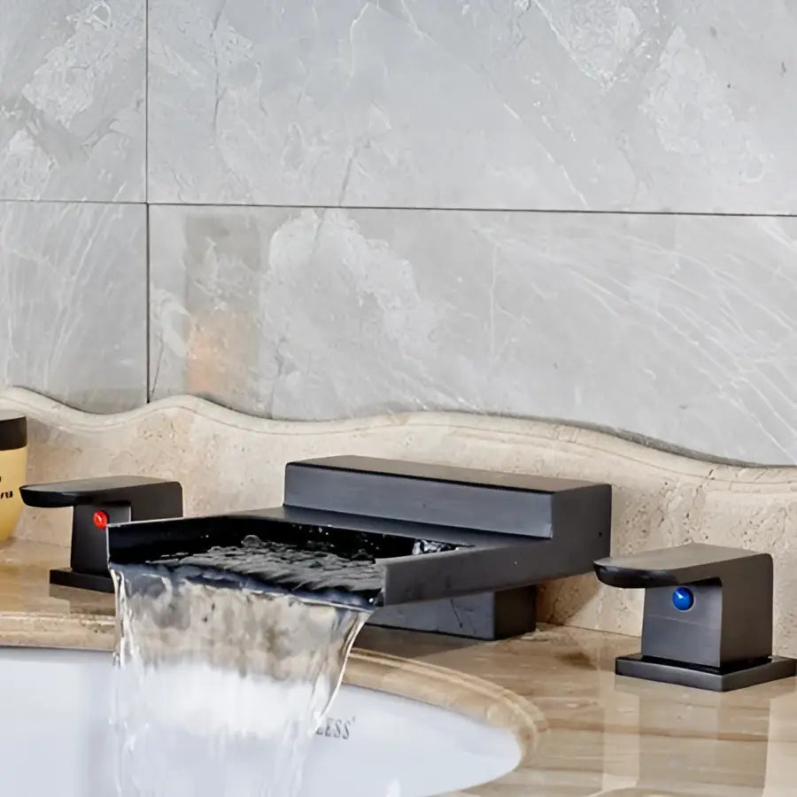 Black Wide Waterfall Faucet