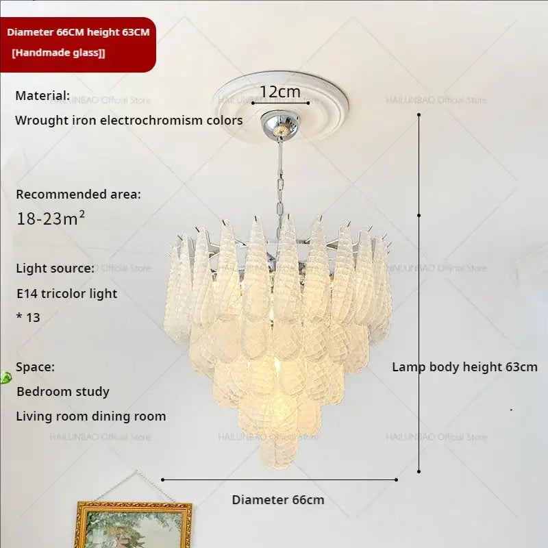 Crystal Glass Chandelier Medieval Cascade Style