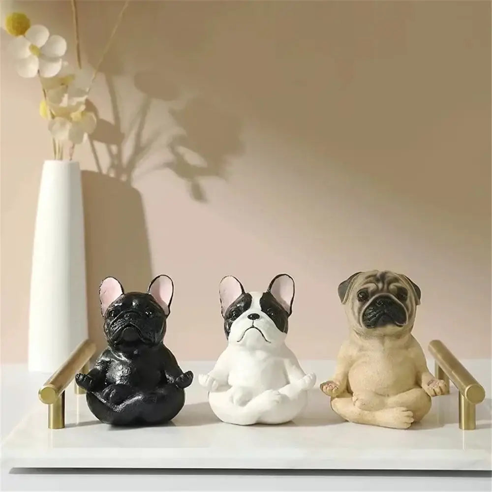 Glossy Bulldog Resin Statue