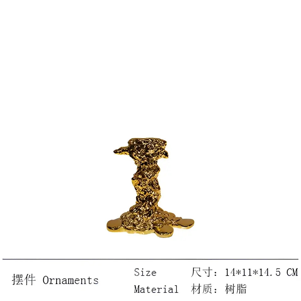 Gold Melted Candlestick Holder